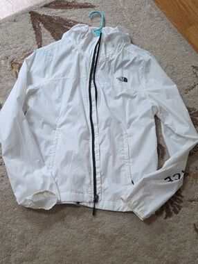 The North Face White Lightweight Hooded Windbreaker Jacket